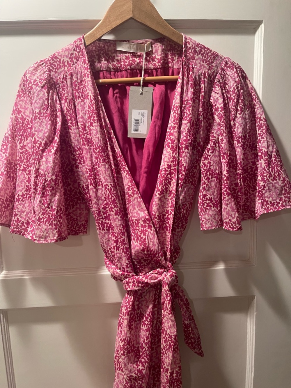 Vanessa Bruno Pink Floral Midi Wrap Dress - Picture 4 of 4